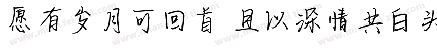 愿有岁月可回首 且以深情共白头字体转换
